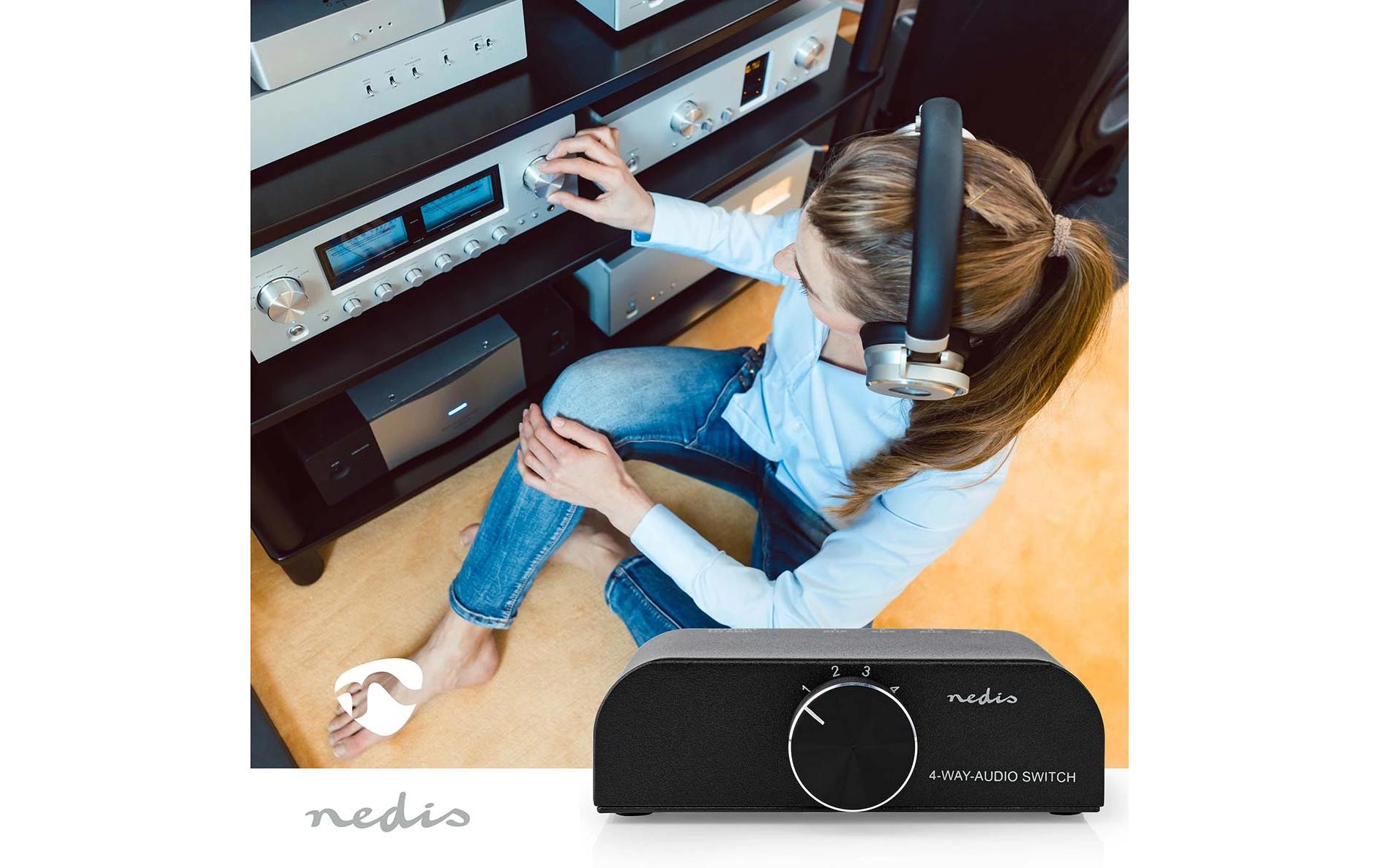 Audio-Umschaltpult 4-fach4-Port Stereo-Audioschalter