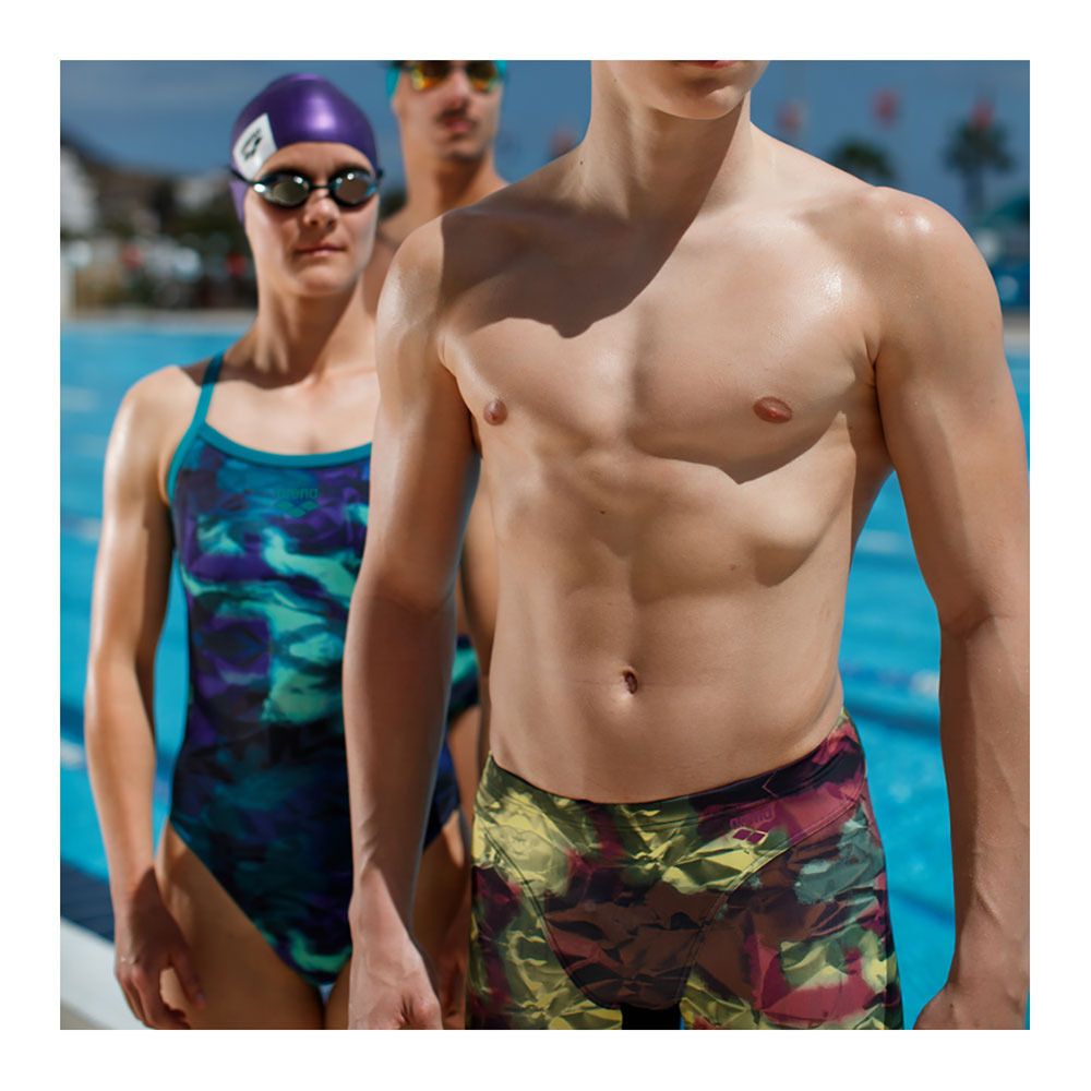 Arena HERO CAMO - Jammer de bain Homme black/red fandango multi
