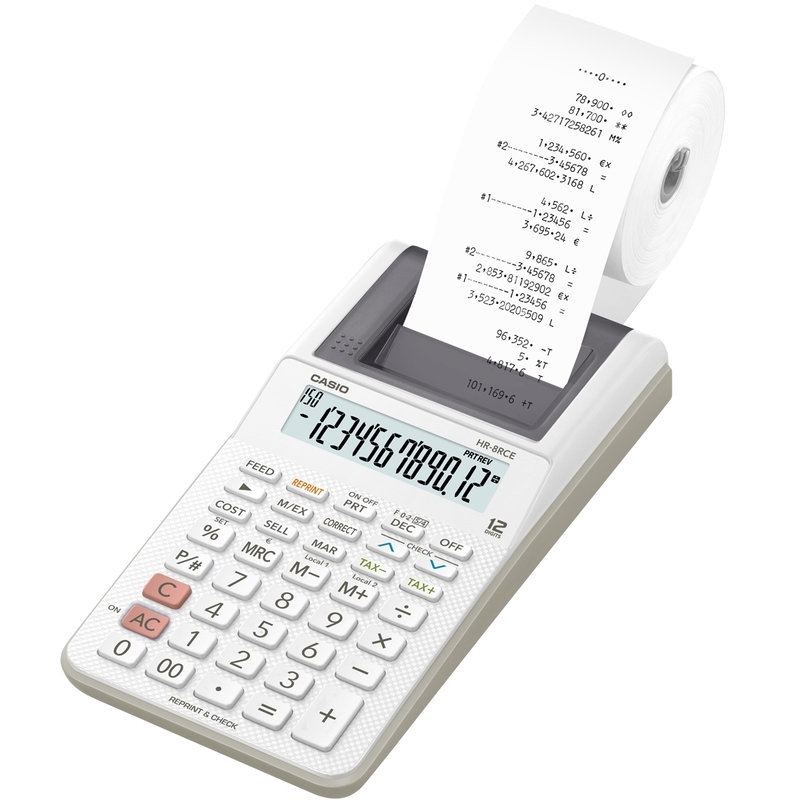 Casio Tischrechner HR-8RCE-WE, weiss