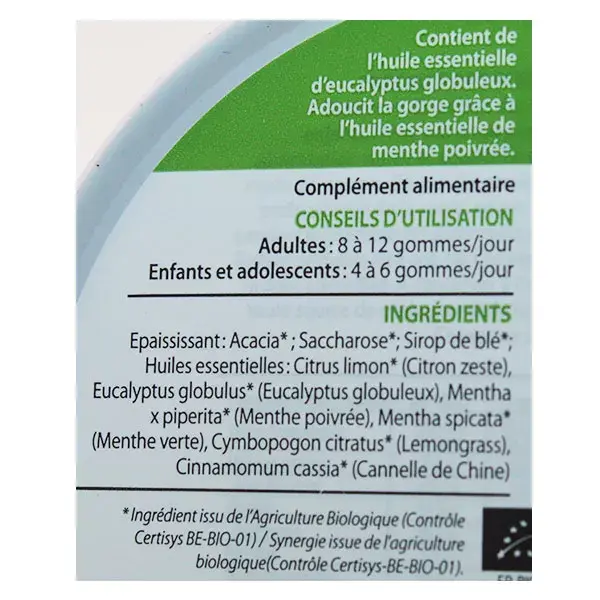 Pranarom Aromaforce Gomas Calmantes para a Garganta com Eucalipto Orgânico 45g