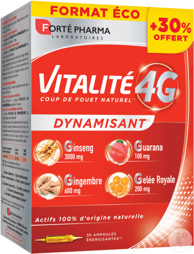 Forté Pharma Énergie Vitalité 4G Dynamisant 23 Ampoules + 7 Ampoules Gratuites