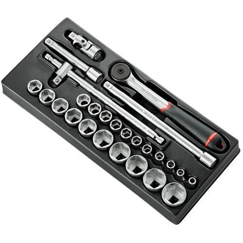 Facom Module 6-kant metrische doppen 1/2” - 26-delig - S.161B - MOD.S161-46