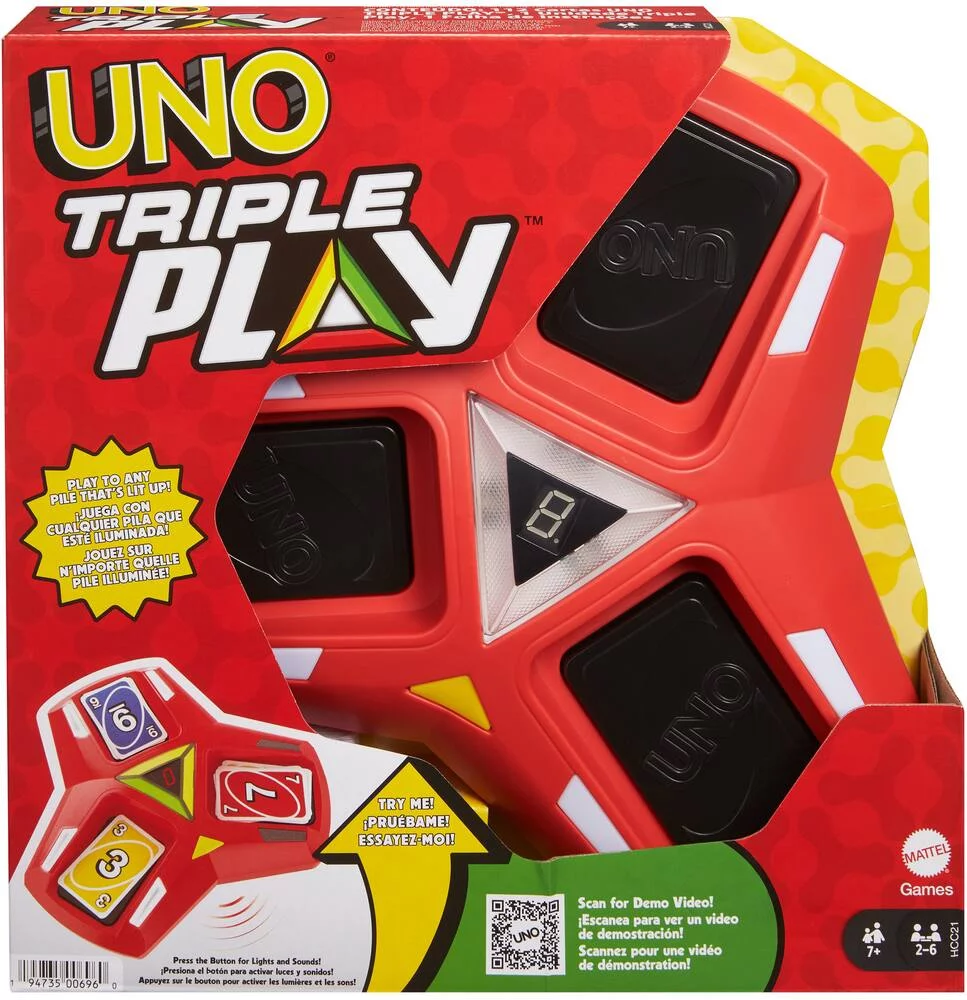 JEU DE CARTES UNO TRIPLE PLAY -  MATTEL GAMES