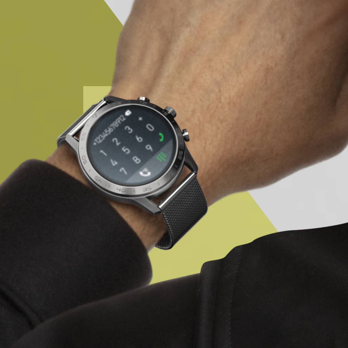 Montre LOTUS smartwatch homme connecté, bracelet acier noir