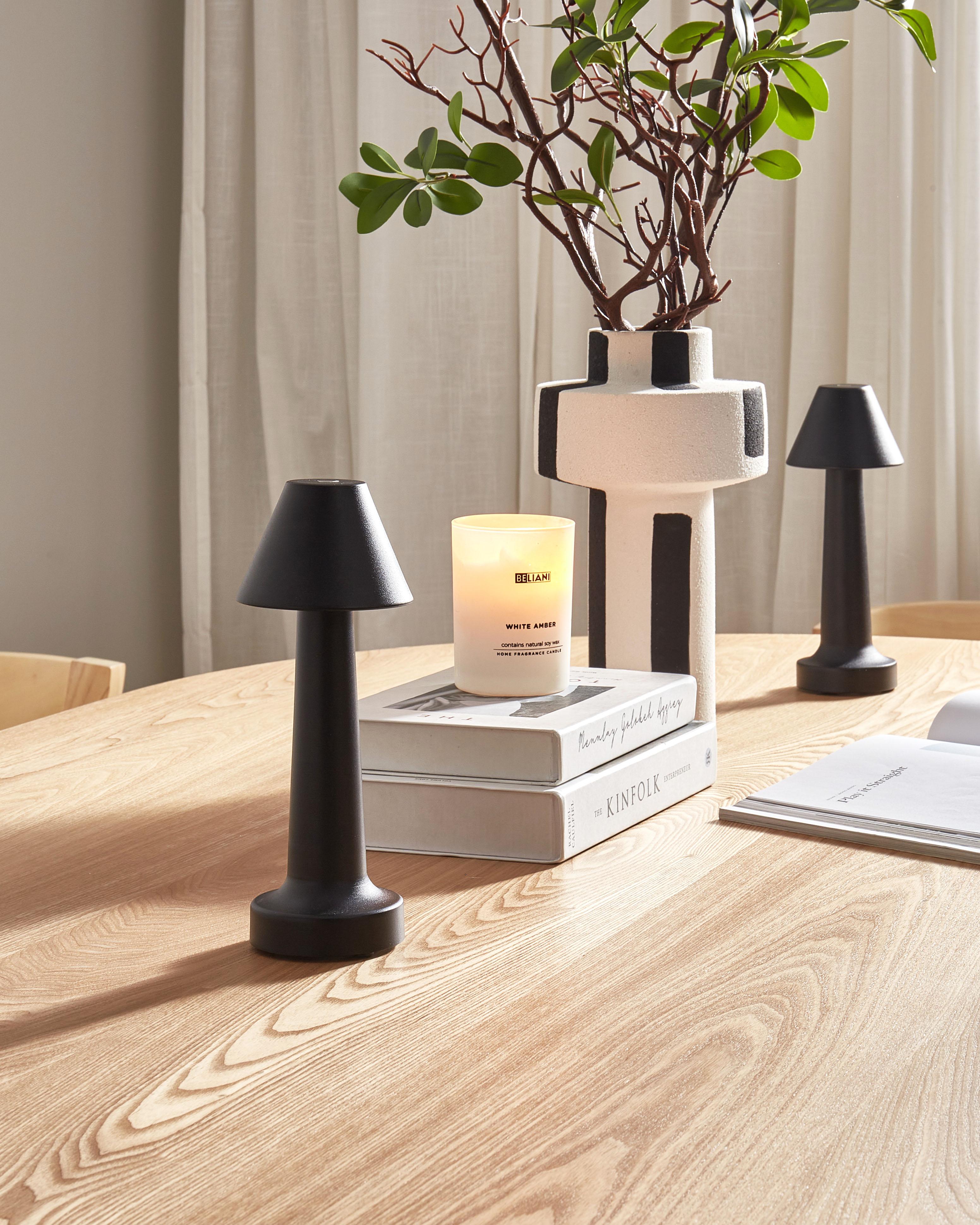 Set van 2 draadloze LED tafellampen JOANES met dimmer Metaal Zwart