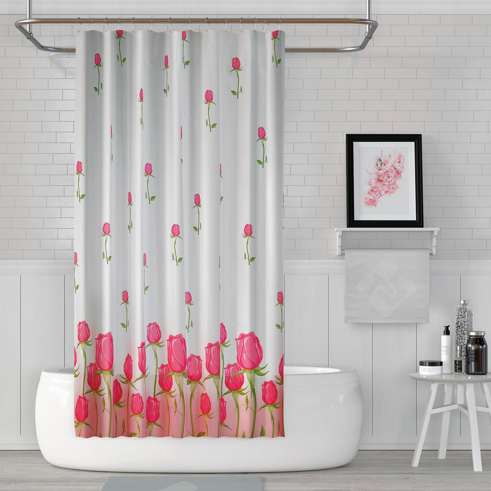 Duschvorhang JACK/TROP 180x200cm m Ringe