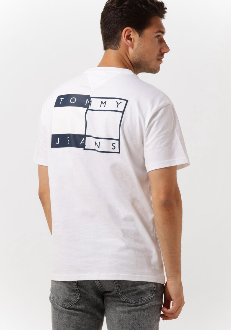 TOMMY JEANS witte tommy jeans t-shirt tjm twisted flag tee