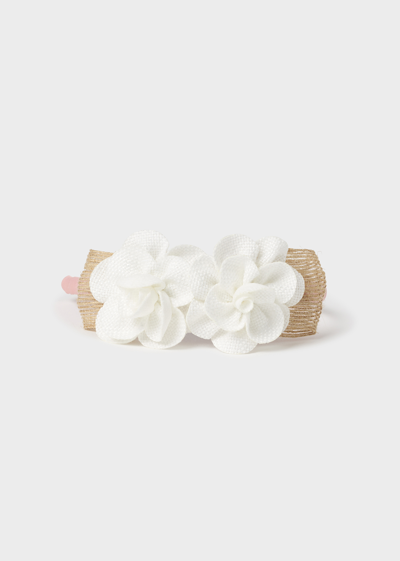 Faixa de cabelo para bebê com aplique floral