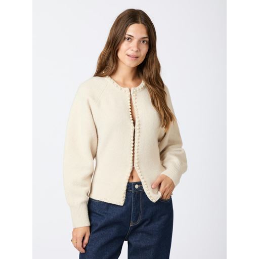 Neo Noir Lilly Pearl Knit Cardigan, Ivory, 42
