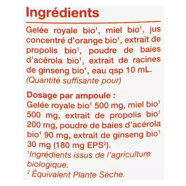 Nat & Form Ampoules Forcenergie Bio 20 unités