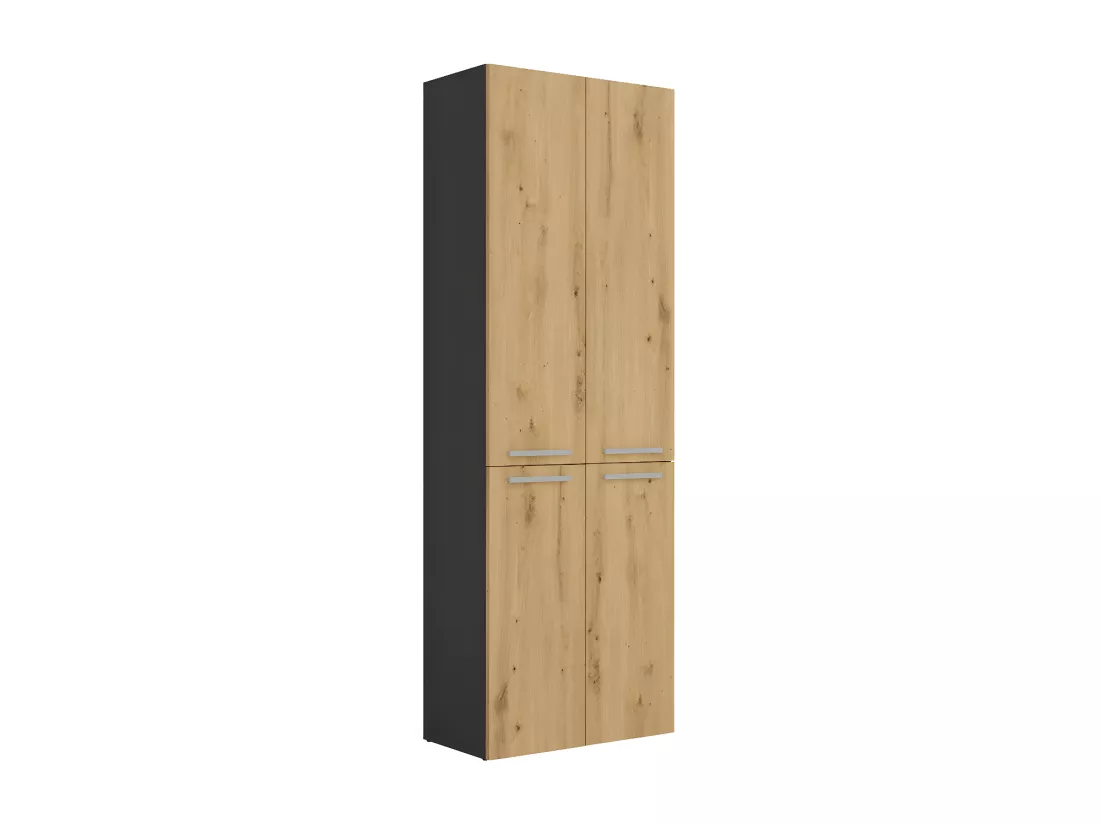 RORY - Armoire de salle de bain avec panier - Dimensions 174x60x30 - Meuble de rangement salle de bain espace buanderie