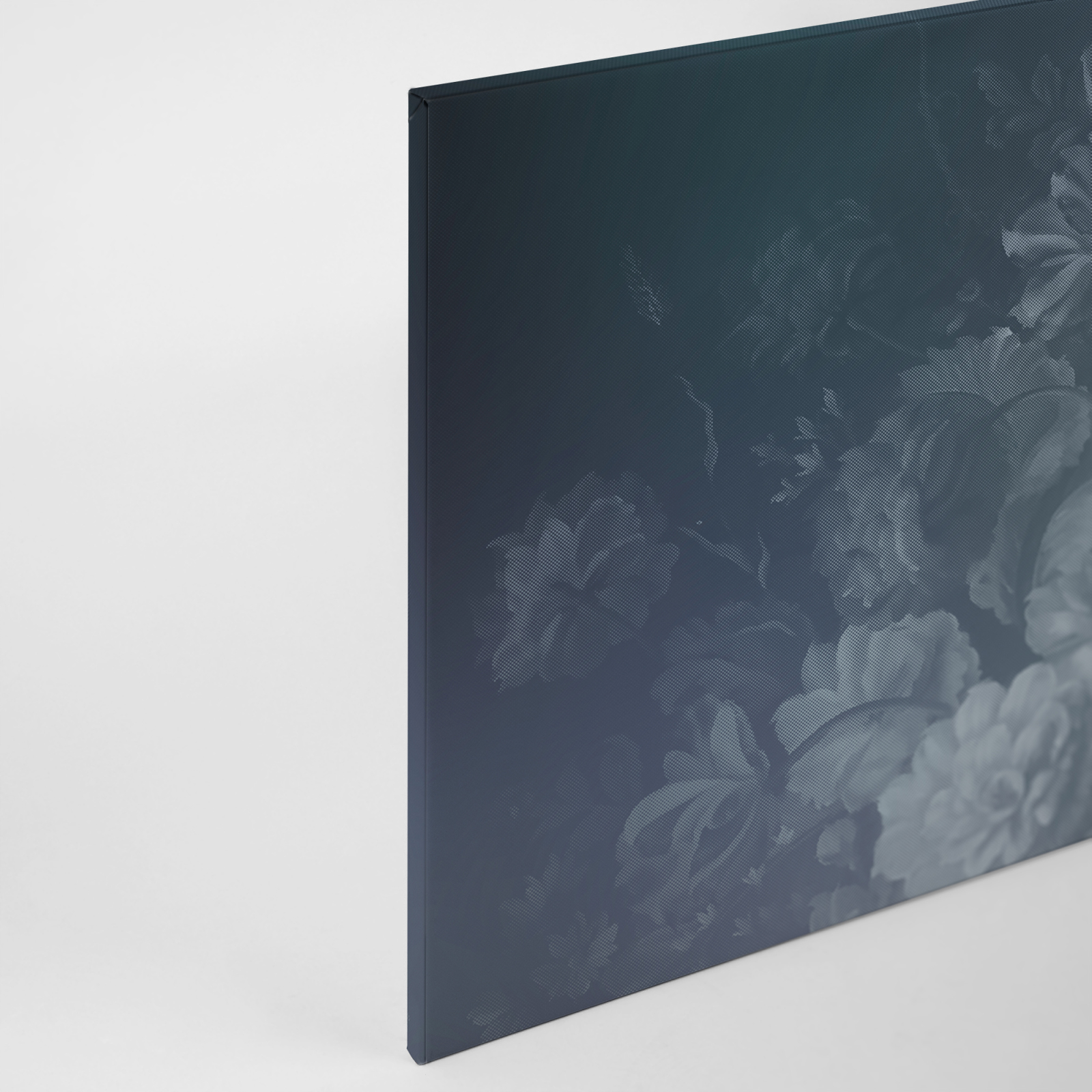 Leinwandbild PASTELLIGE BLUMEN - blau - 90x60 cm