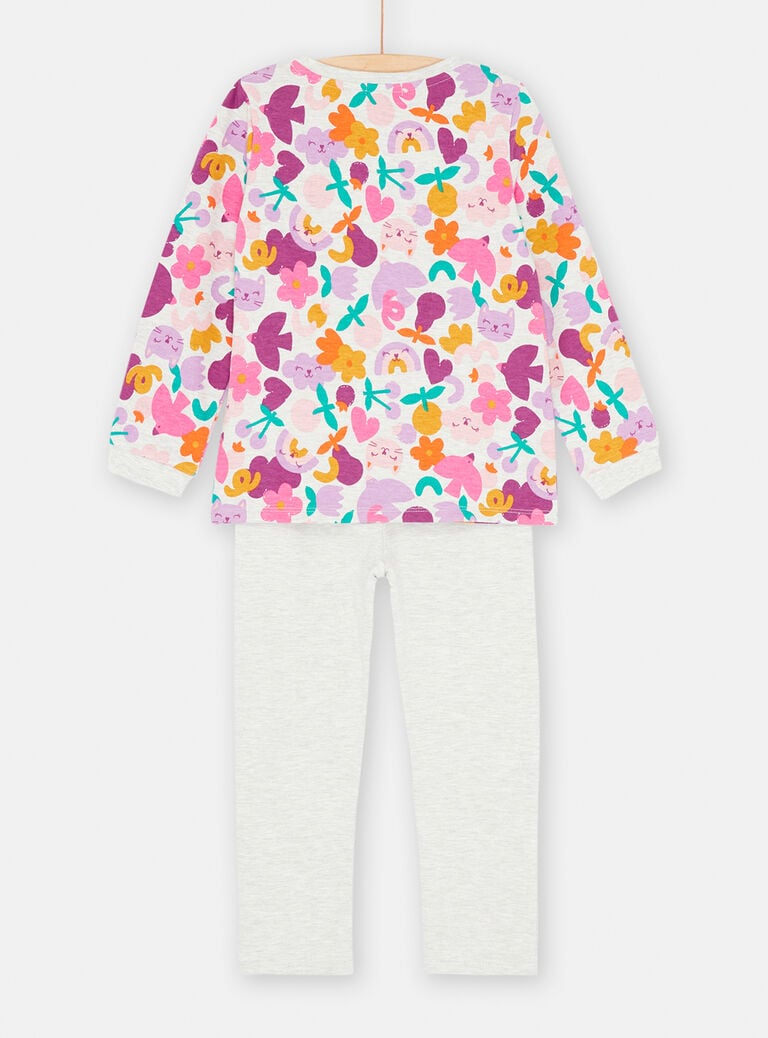 Pyjama gris à imprimé fantaisie fille