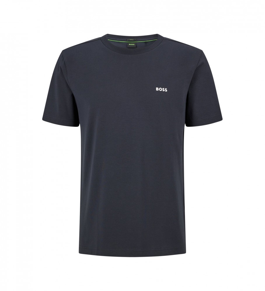 Camiseta com o logotipo da BOSS na cor azul marinho