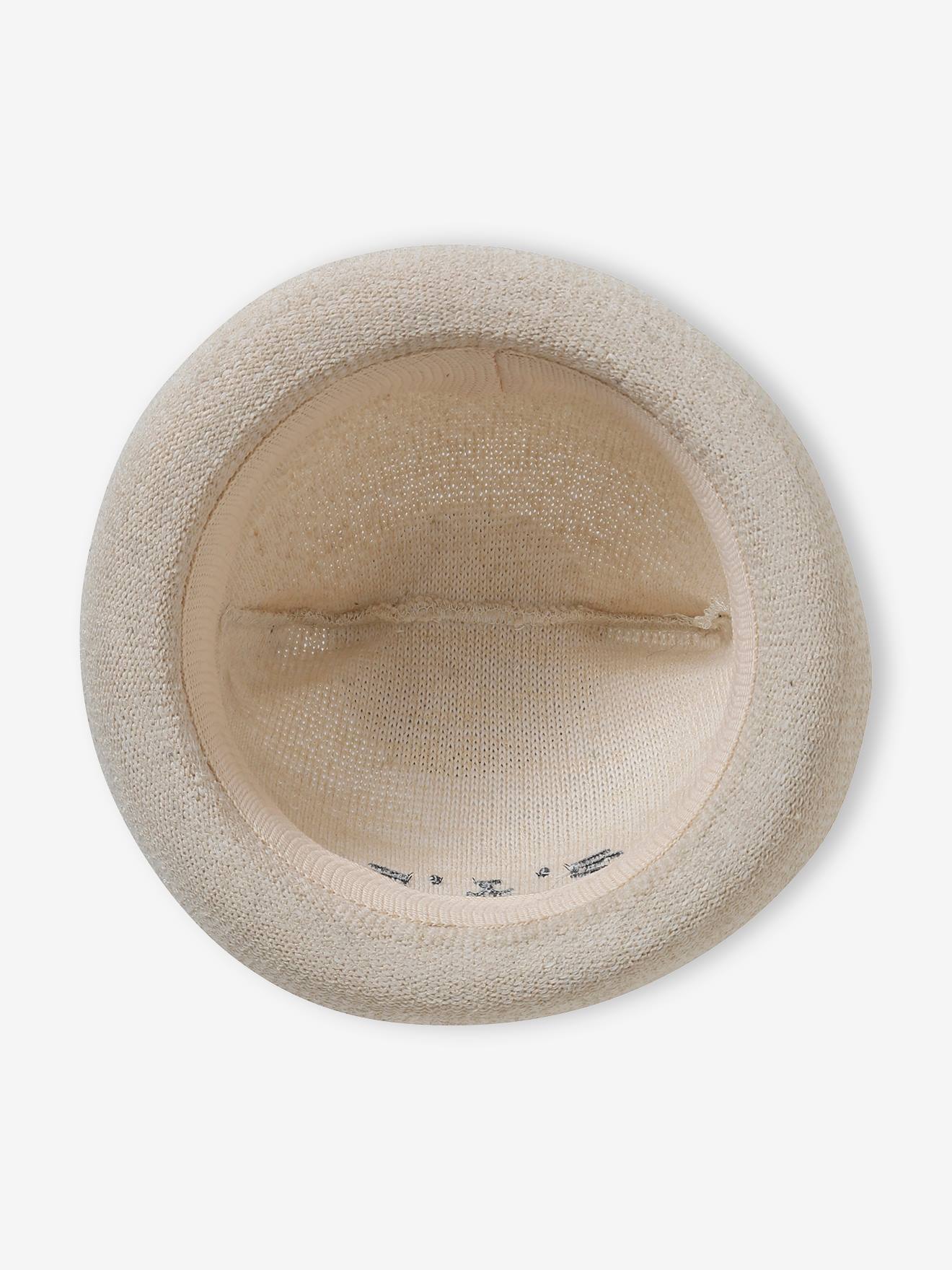 Chapéu em formato de gatinho para bebê menina, bege areia