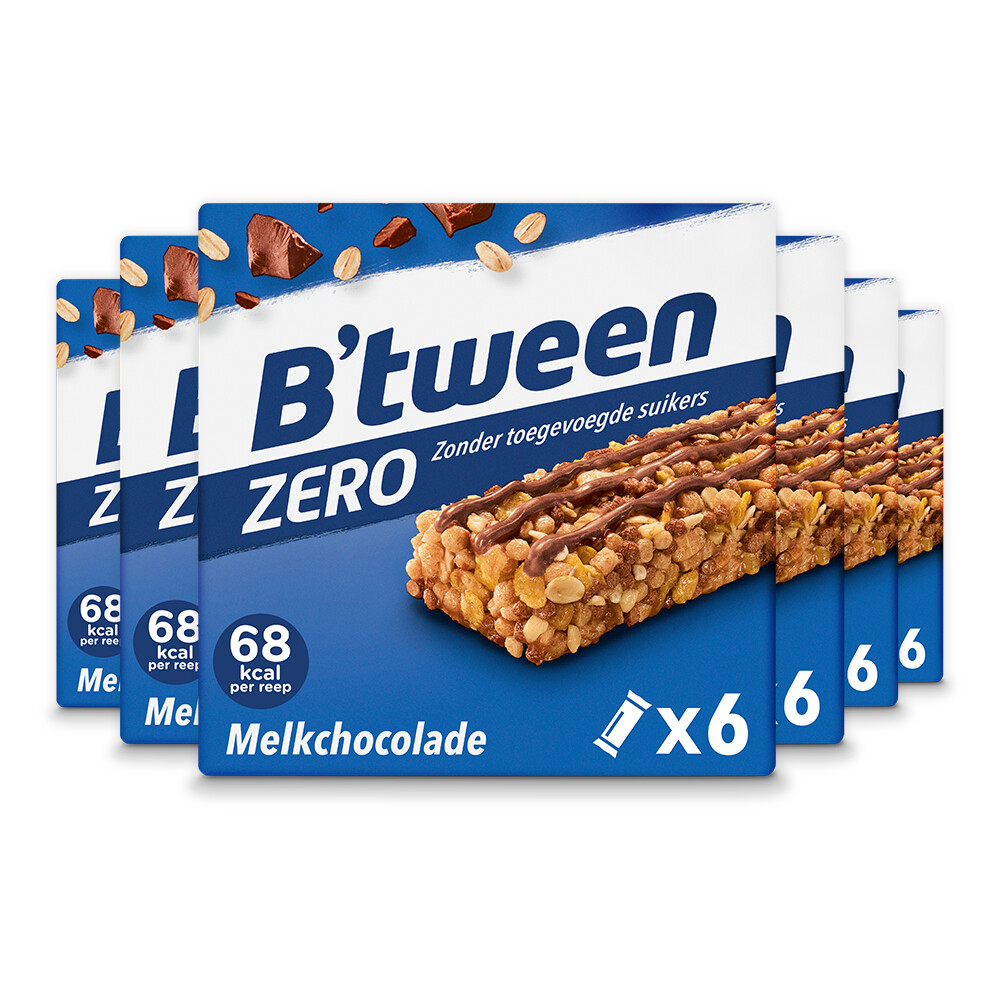 6x Hero B'tween Mueslireep Zero Melkchocolade6x20gr
