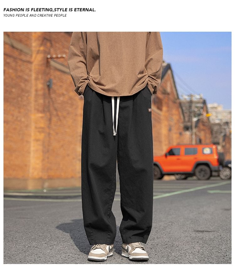 emeisa - Hoge taille effen wijde broek