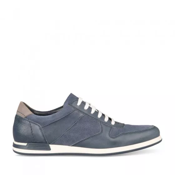 Baskets BLEU DENIM SIDE CUIR