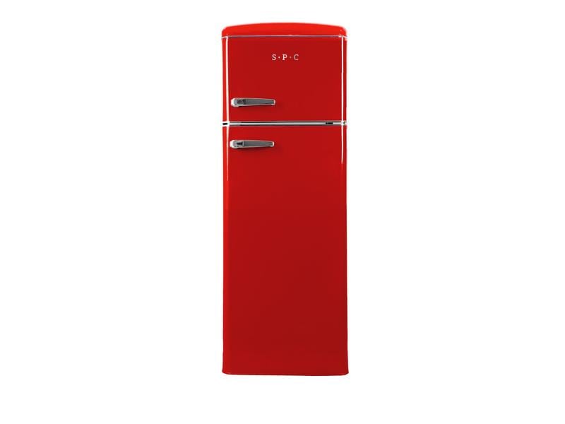 SPC Kühlschrank KS3666 Rot, Rechts Freistehender Kühlschrank im Retro-Design
