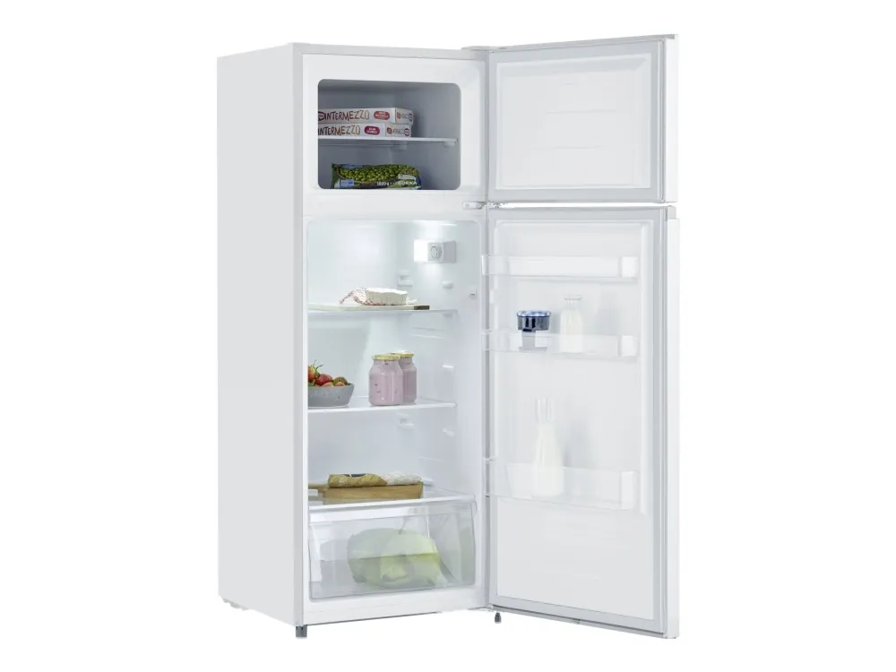 SEVERIN DT 8760 - Køleskab/fryser - top-fryser - bredde: 54.2 cm - dybde: 55 cm - højde: 143.4 cm - 206 liter - Klasse E - hvid