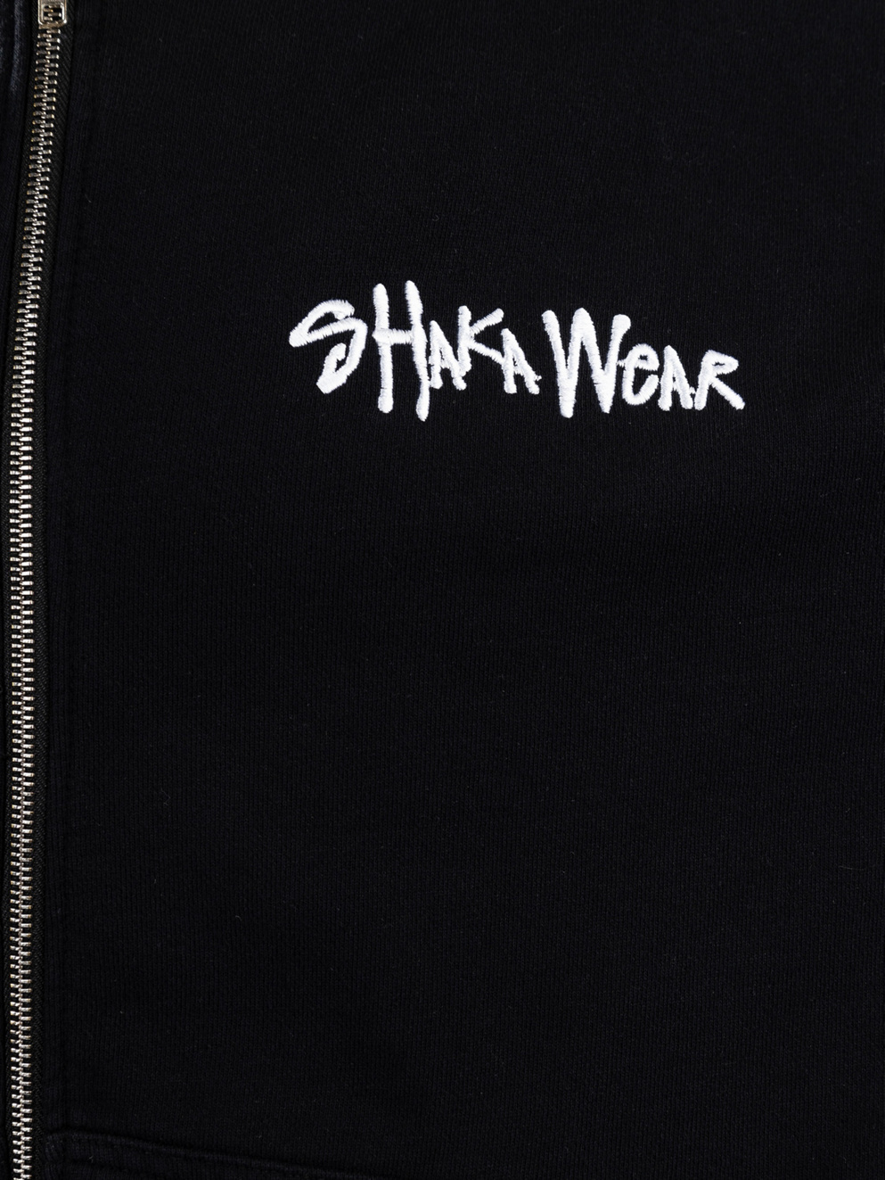 Shaka Wear Logo Double Garment Dye Zip Hoodie black
