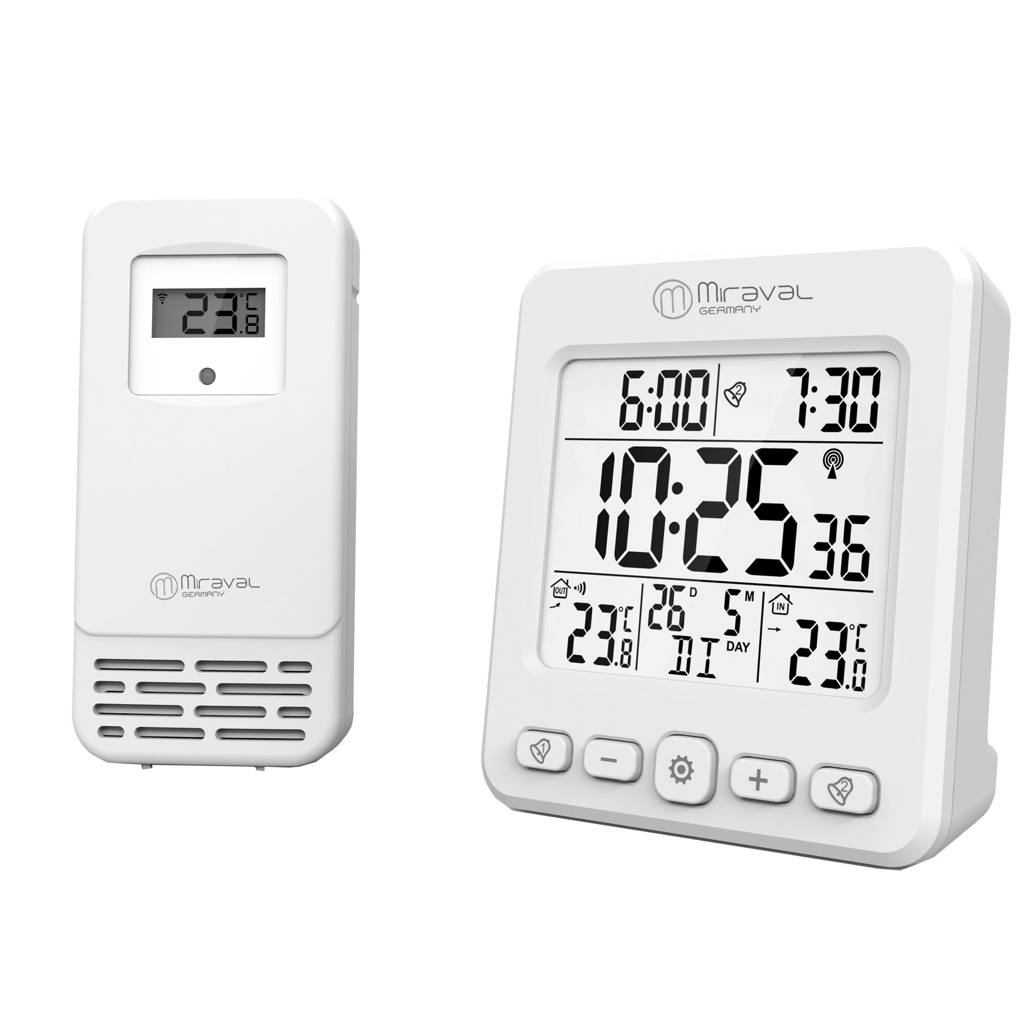 MiravalLCD Funk-Wetterstation mit Außensensor