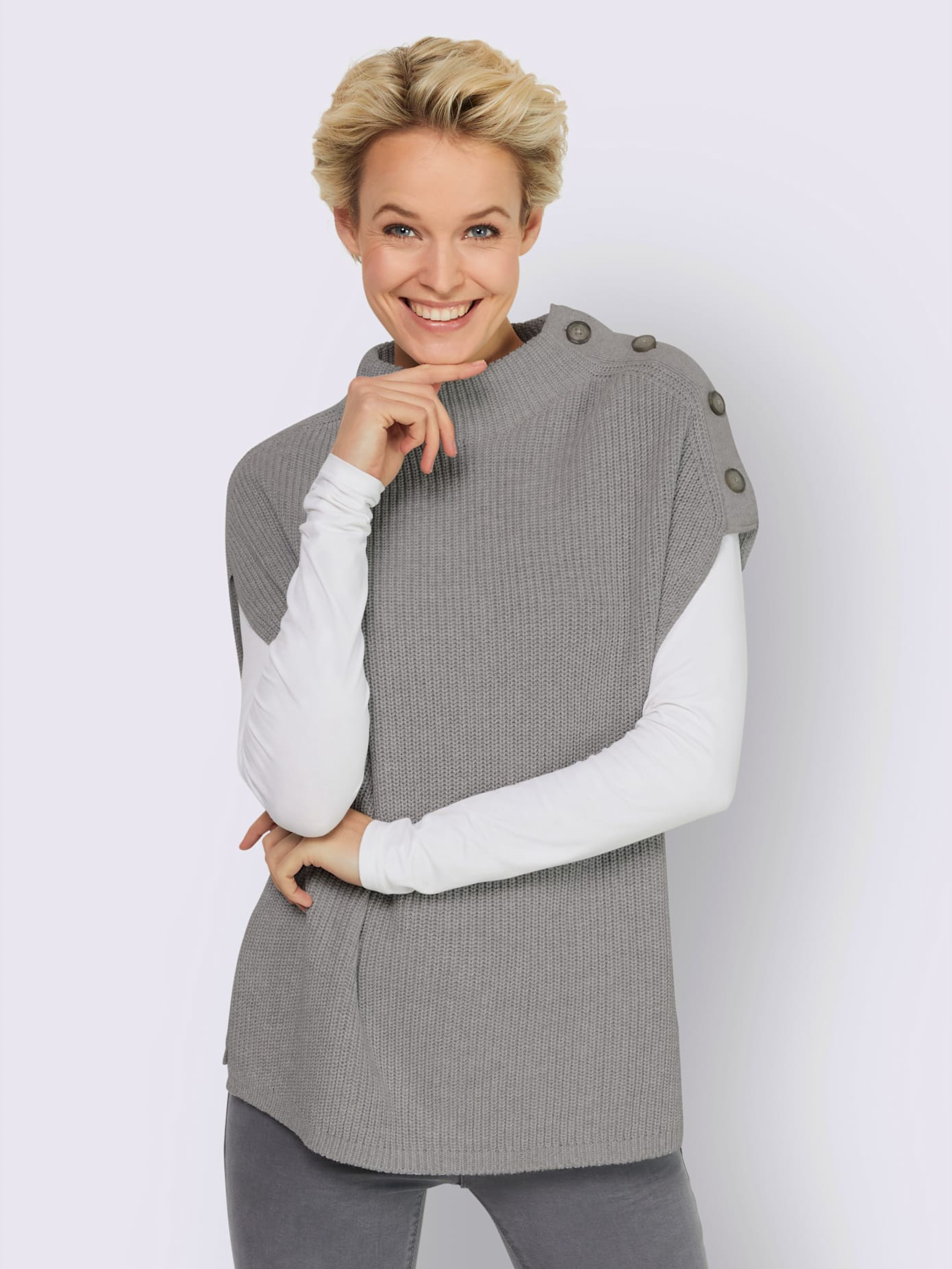 Débardeur en tricot col montant