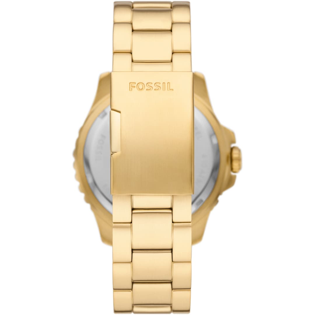 Fossil Blue Dual Time Goldig / Schwarz 46mm