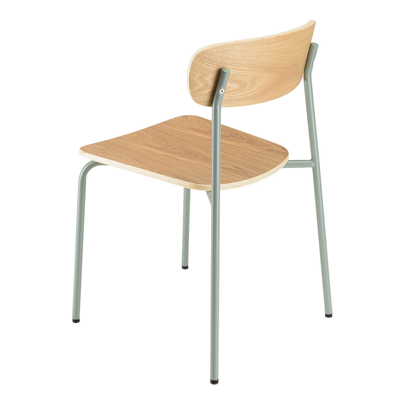 Macabane 2 Chaises d'écolier Tom naturel/vert - 47x51x78 cm