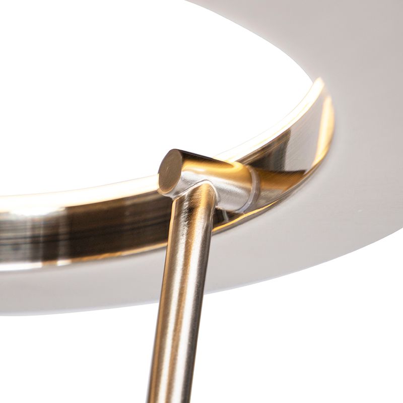 Moderne vloerlamp staal en glas incl. LED met leesarm - Divine