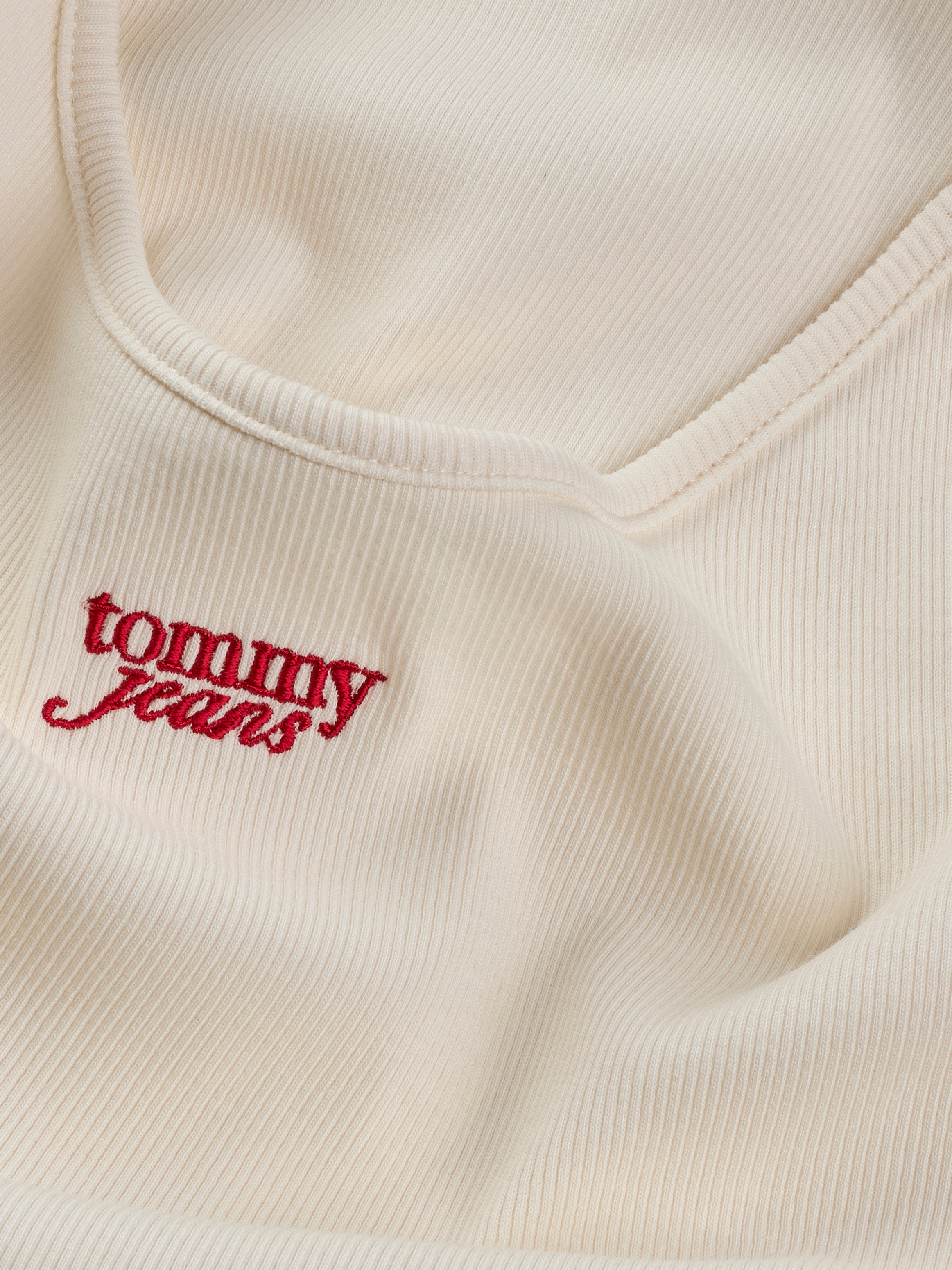 Tommy Jeans Spaghettitop »TJW SCRIPT STRAPPY TOP« in Rippoptik, mit Logoschriftzug