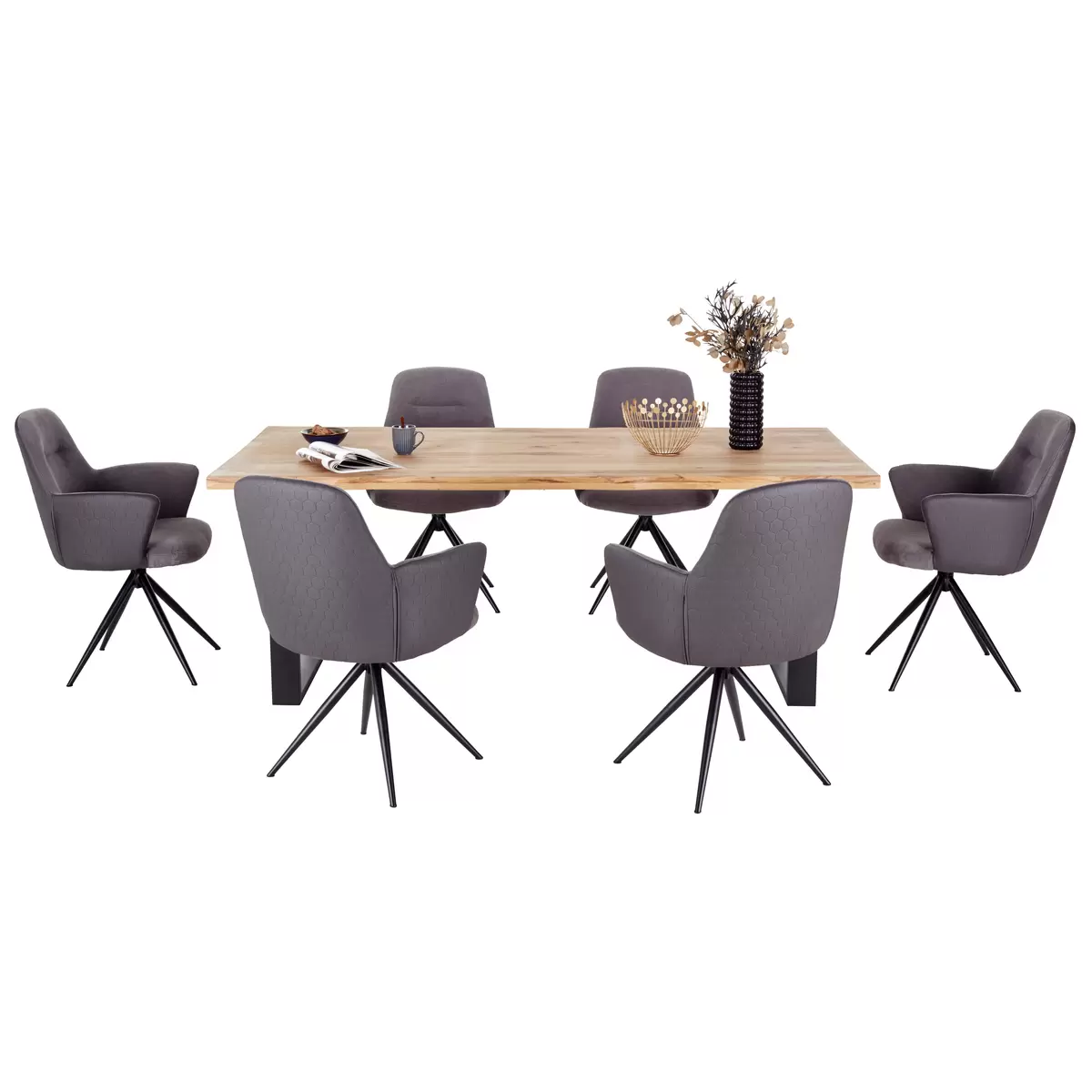 Esstisch James Wood 200 schwarz,Eiche