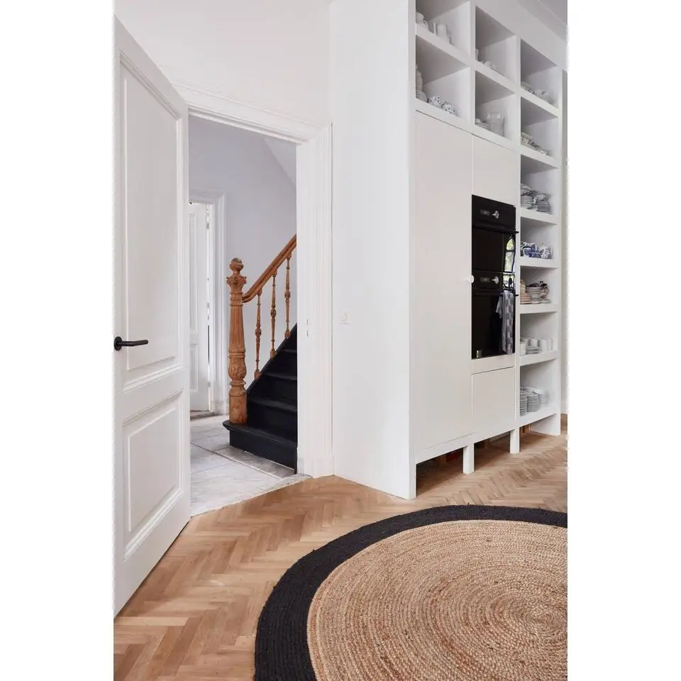 EVA Interior Vloerkleed Jute Rond - Naturel/Antraciet - 200 Ø