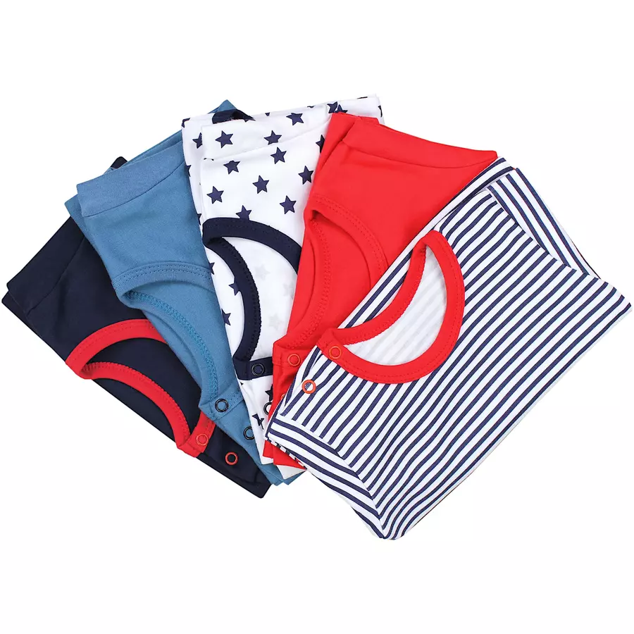 TupTam Jungen Baby Body Kurzarm 5er Pack rot Modell 1