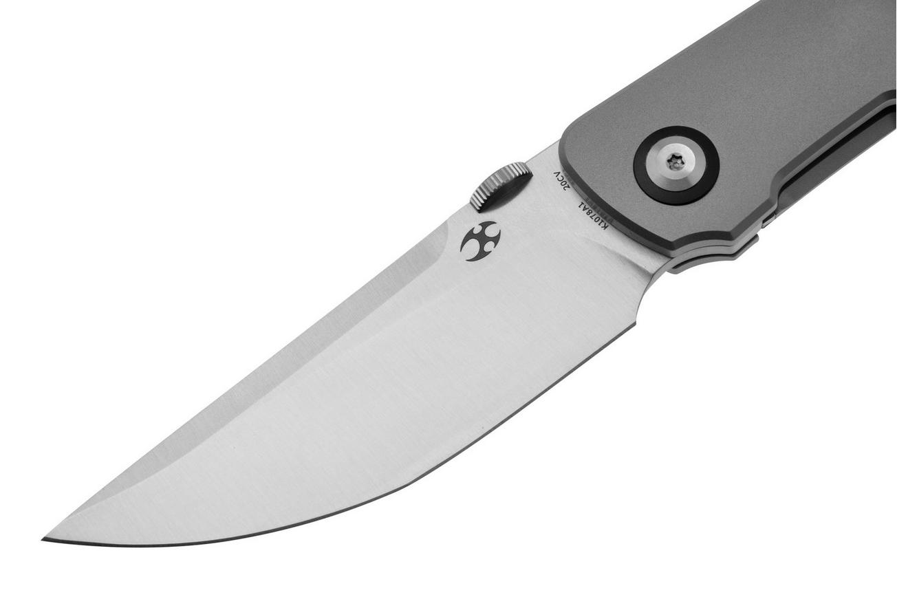 Kansept Tarkin K1078A1 Satin CPM 20CV, Bead Blasted Titanium, zakmes, Matthew Christensen design