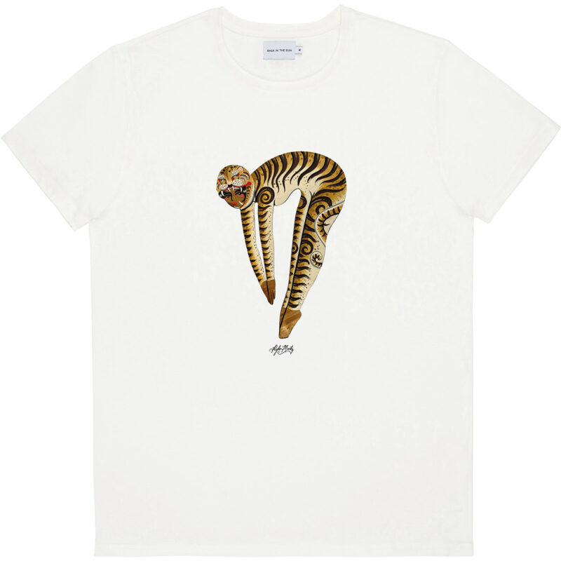 Bask In The Sun Tiger Diver Tee Natural S