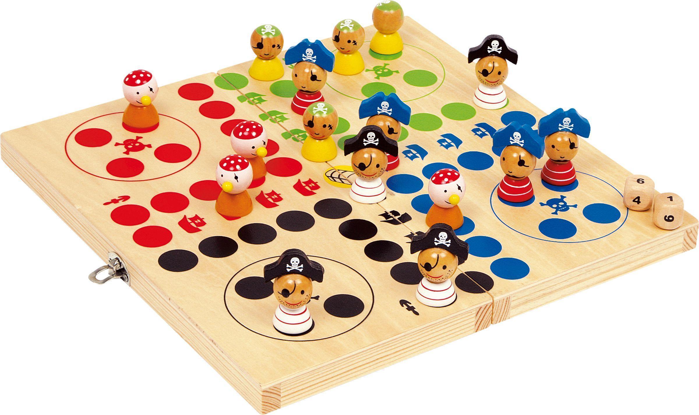 Brettspiel LUDO – PIRATENINSEL 19-teilig aus Holz