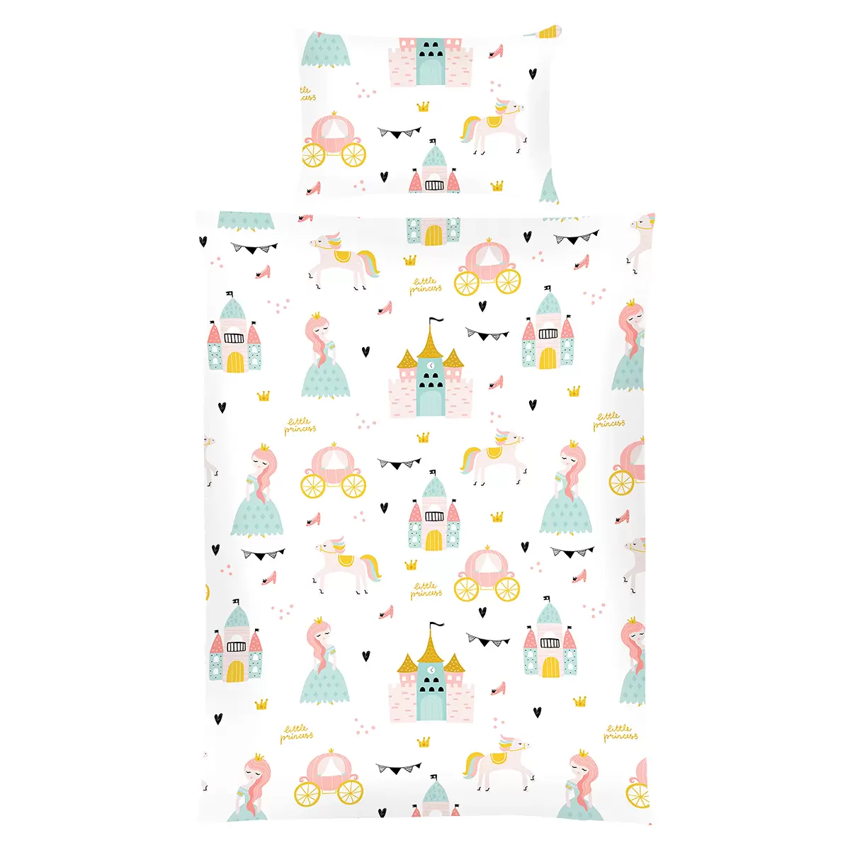 Baby Bettwäsche-Set Prinzessin bunt,weiss