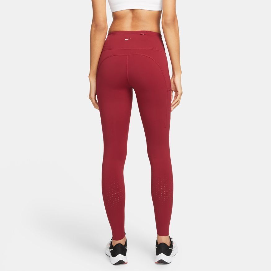 Nike Collant Running Epic Luxe - Grenade/Argenté Femme