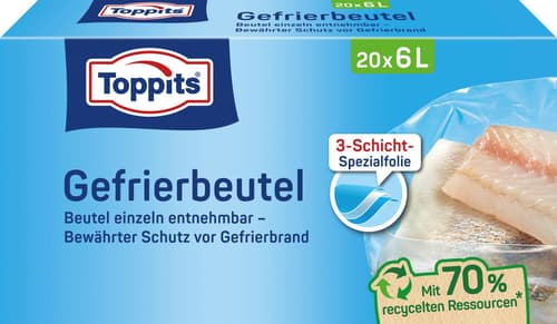 Toppits Gefrierbeutel Standboden 6L NP