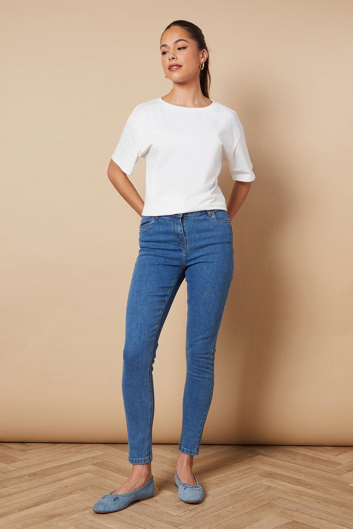 Oasis Jean Skinny Taille Moyenne Jade