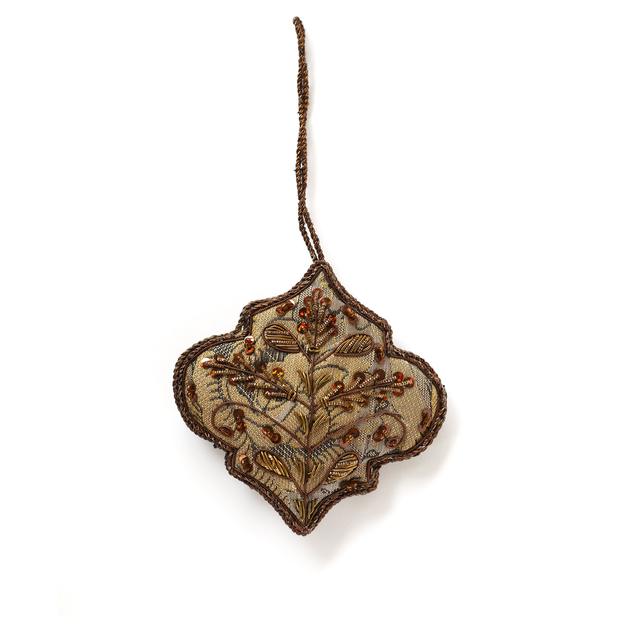 Stoffornament 'Wappen', Brauntöne, Ø 10 cm von fischer's lagerhaus