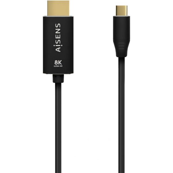 AISENS USB-C/M-HDMI/M/8K/60HZ Cabo Conversor Alumínio 2M Preto