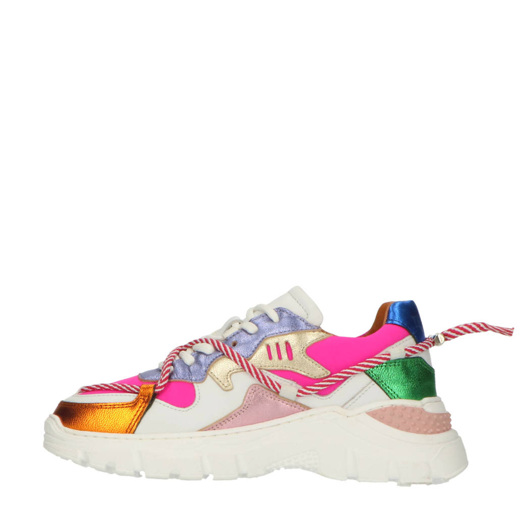 DWRS Jupiterleren sneakers wit multi