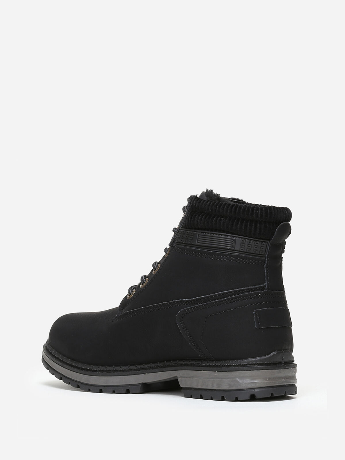 Rangers effet nubuck à semelle bicolore- Noir