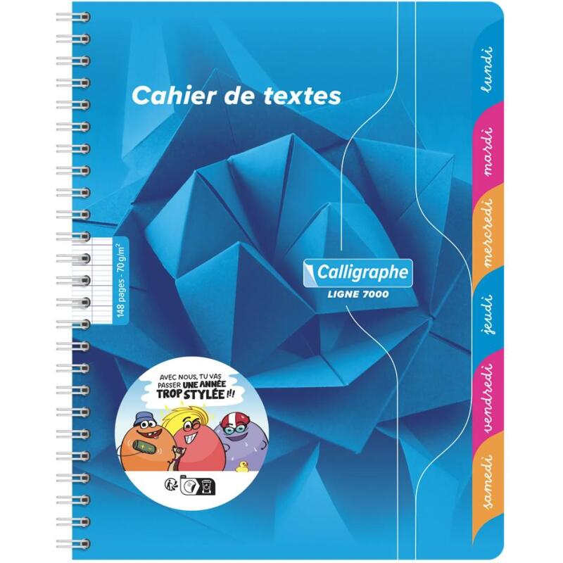 Textes reliure intégrale 7000 17x22 cm 148 pages grands carreaux 70 g - Assortis