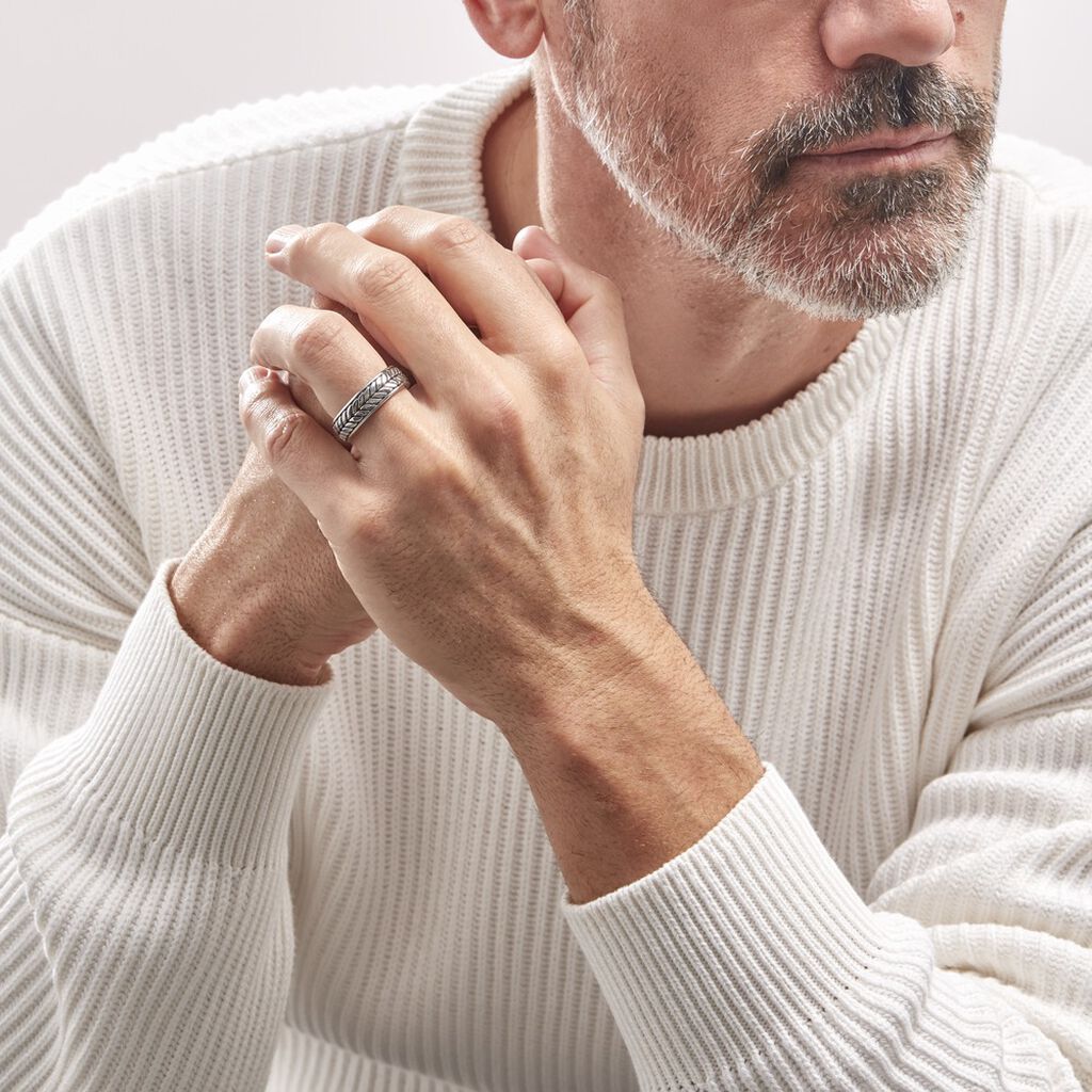 Bague Acier Blanc Gordon