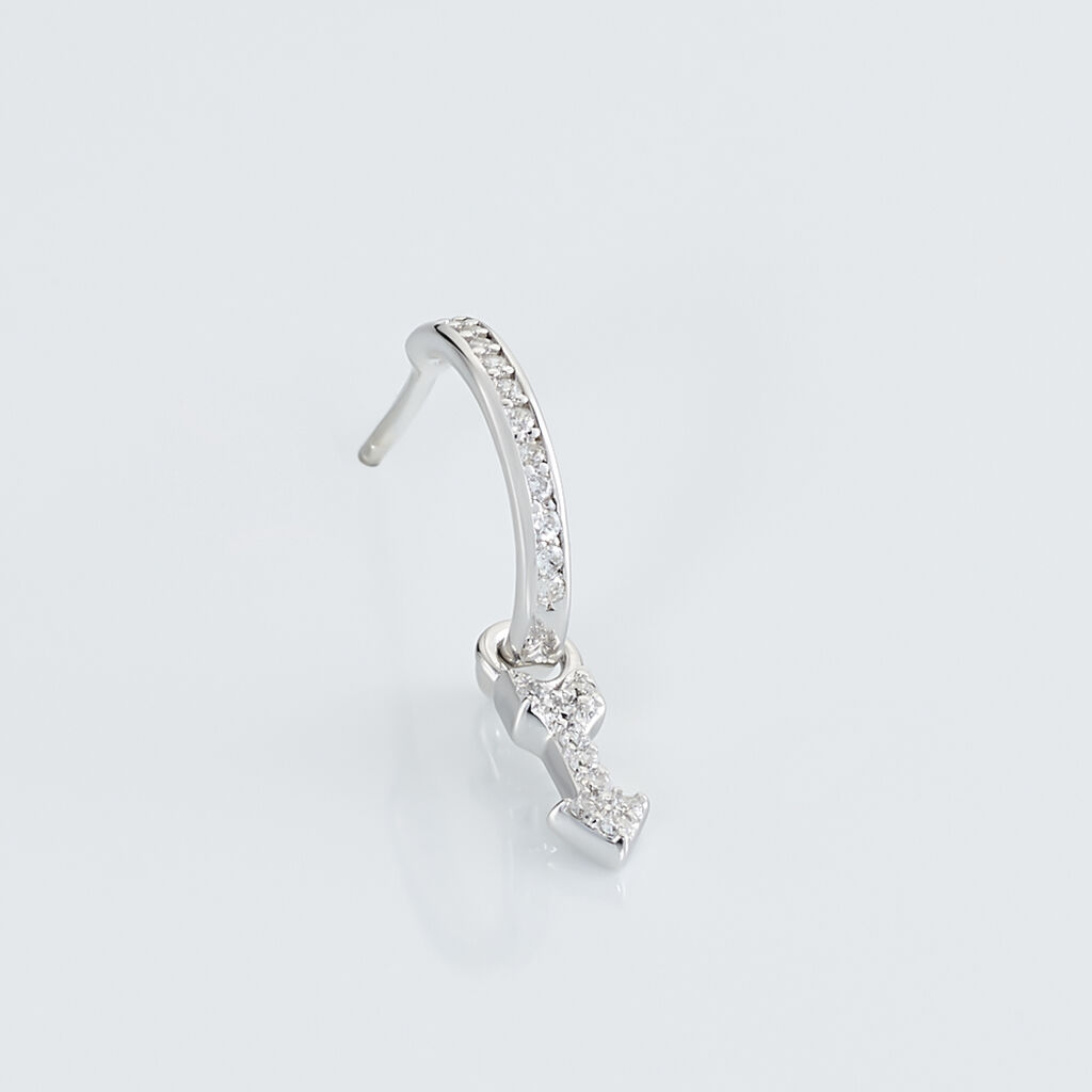Créole Unitaire Ancelin Rondes Argent Blanc Oxyde De Zirconium