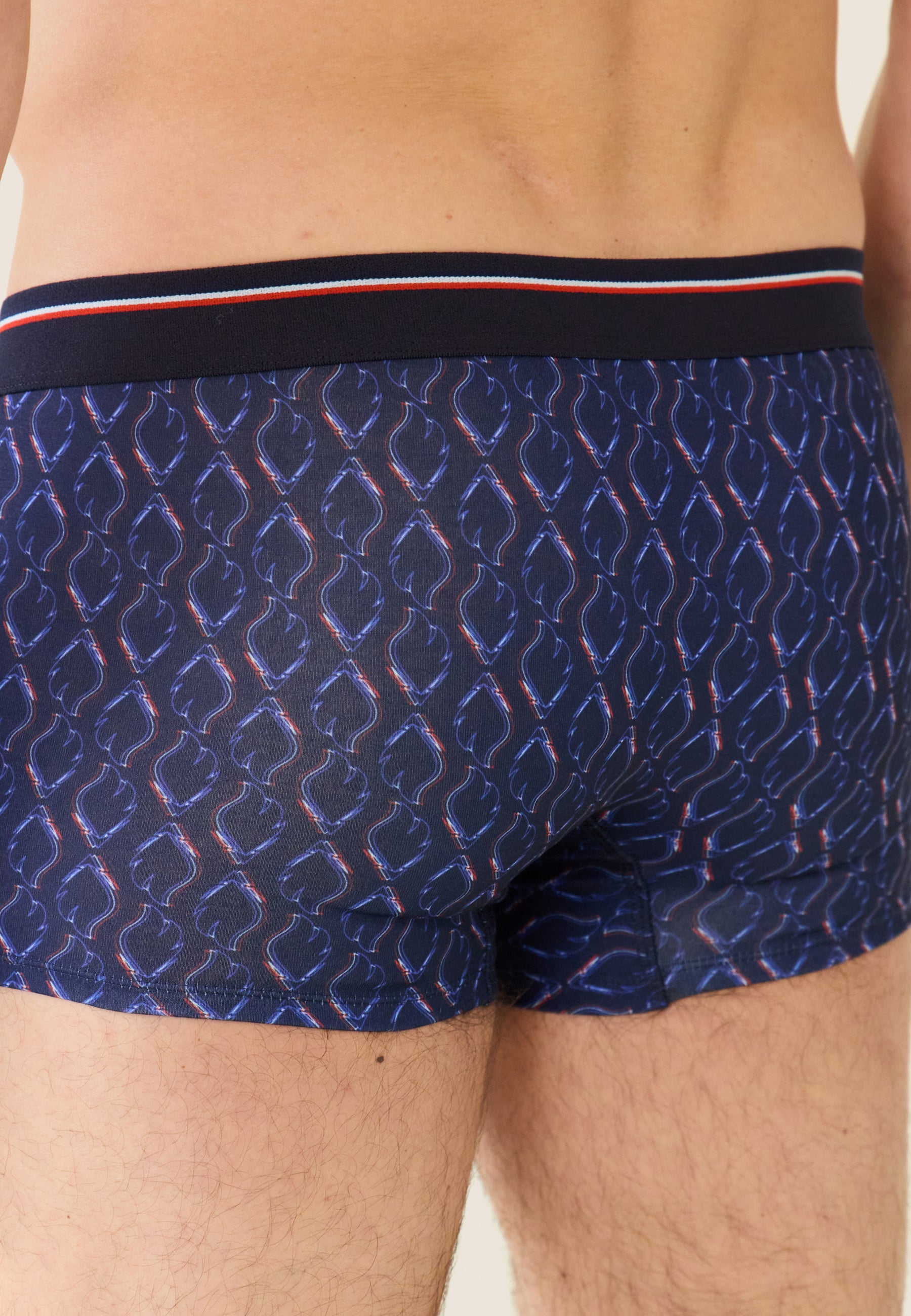 Boxer en polyester-Marius Coq Bleu Blanc Rouge
