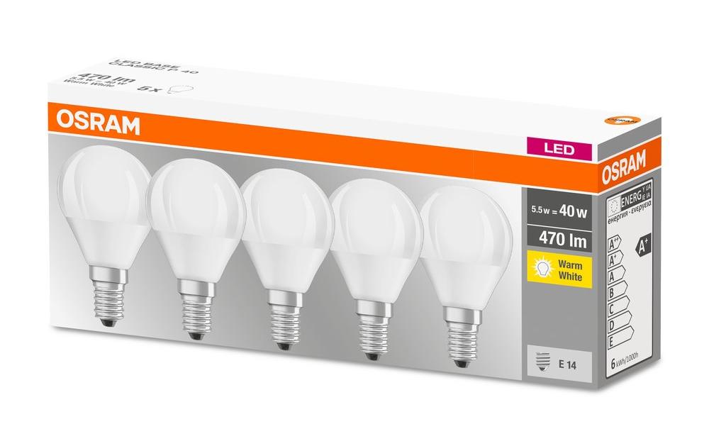 Lampe Base Retro, 5W, E14 Warmweiss, 5er BoxLED-Leuchtmittel
